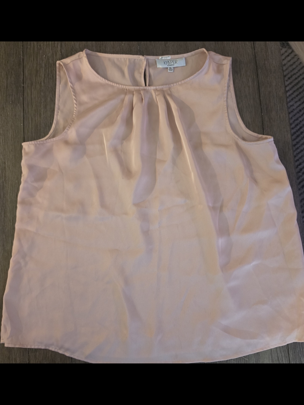 Women's Kasper Seperates Sleeveless Pleated Top - Light Pink Size XL